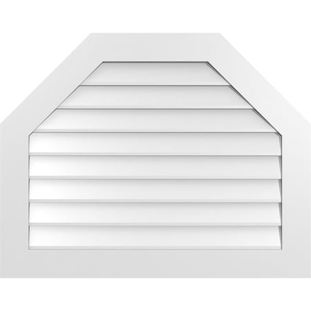 Ekena Millwork Octagonal Top Surface Mount PVC Gable Vent w/ 3-1/2"W x 1"P Standard Frame, 38"W x 30"H GVPOT38X3001SN